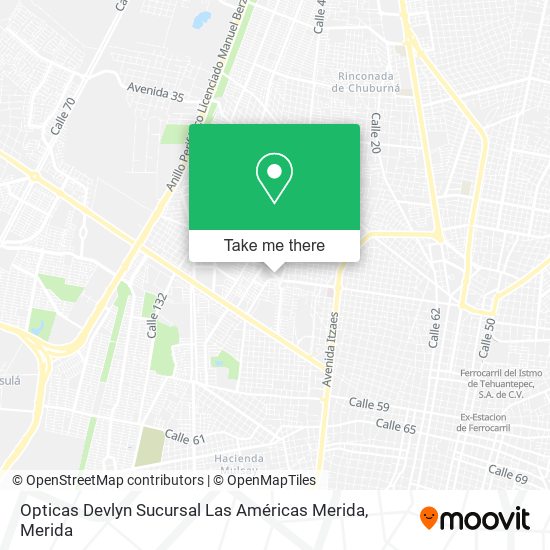 Mapa de Opticas Devlyn Sucursal Las Américas Merida