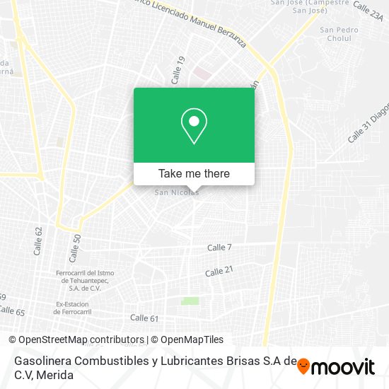 Gasolinera Combustibles y Lubricantes Brisas S.A de C.V map