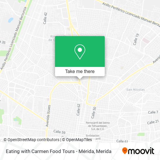 Mapa de Eating with Carmen Food Tours - Mérida