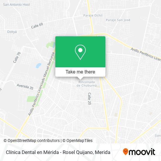 Mapa de Clínica Dental en Mérida - Rosel Quijano