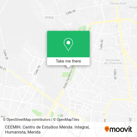 Mapa de CEEMIH. Centro de Estudios Mérida. Integral, Humanista