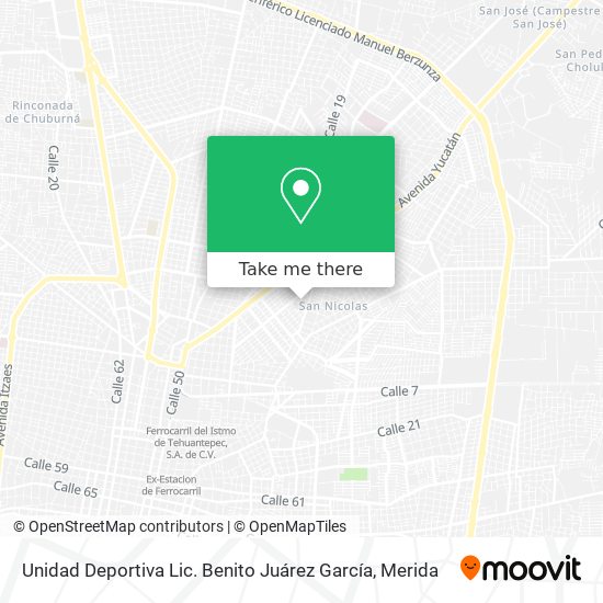 Mapa de Unidad Deportiva Lic. Benito Juárez García