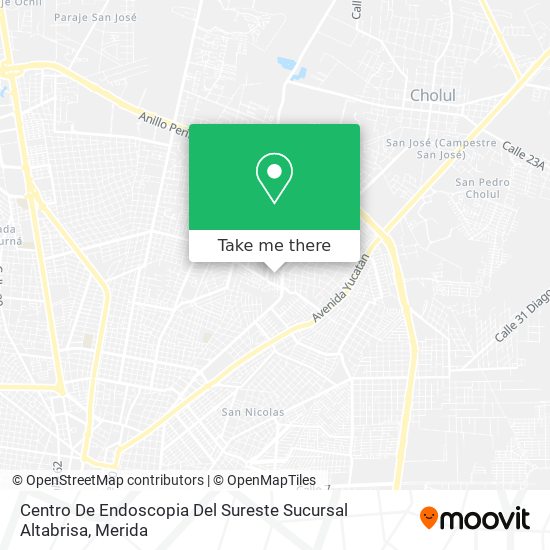 Mapa de Centro De Endoscopia Del Sureste Sucursal Altabrisa