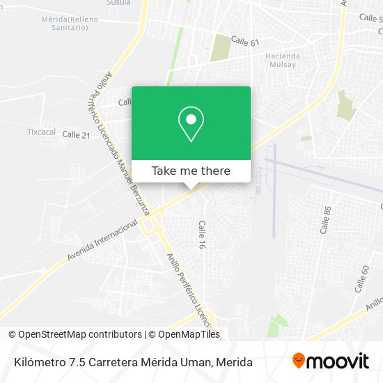 Kilómetro 7.5 Carretera Mérida Uman map