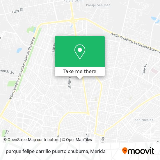 parque felipe carrillo puerto chuburna map
