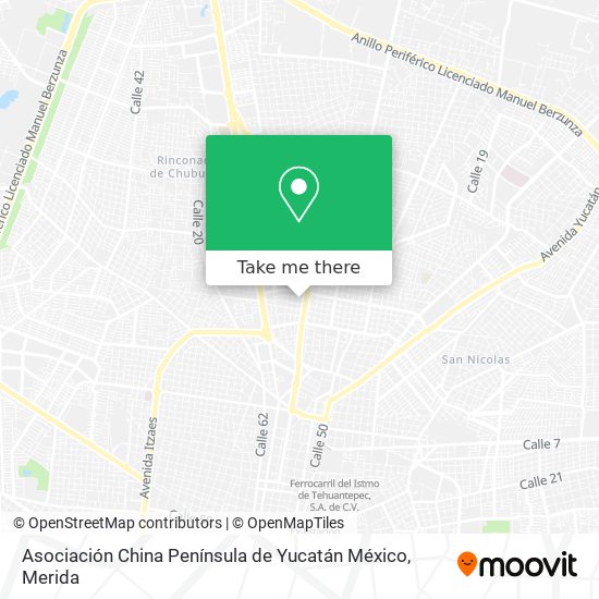 Mapa de Asociación China Península de Yucatán México
