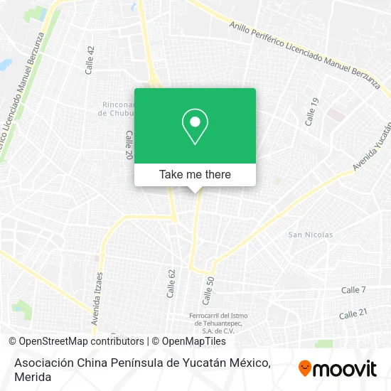 Mapa de Asociación China Península de Yucatán México