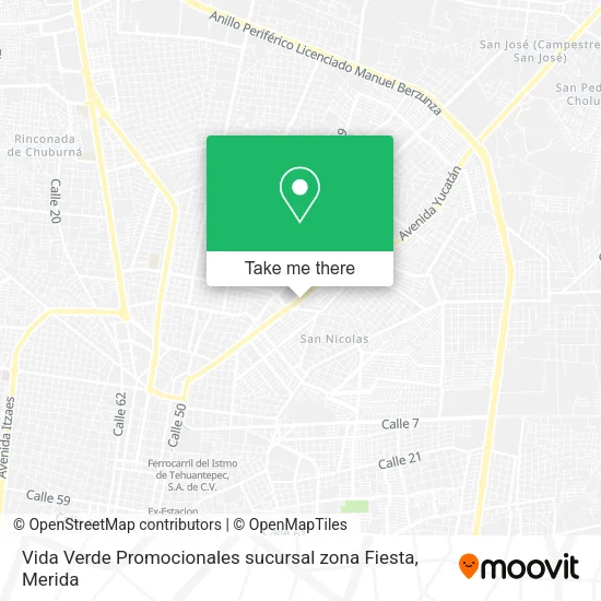 Mapa de Vida Verde Promocionales sucursal zona Fiesta