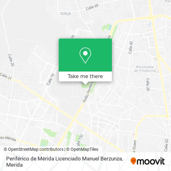 Mapa de Periférico de Mérida Licenciado Manuel Berzunza