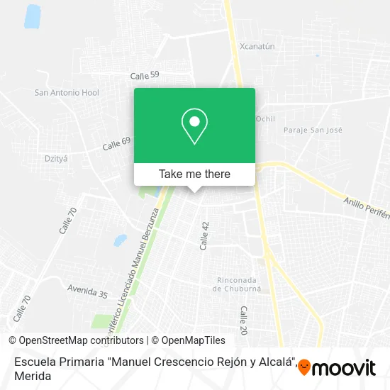 Mapa de Escuela Primaria "Manuel Crescencio Rejón y Alcalá"