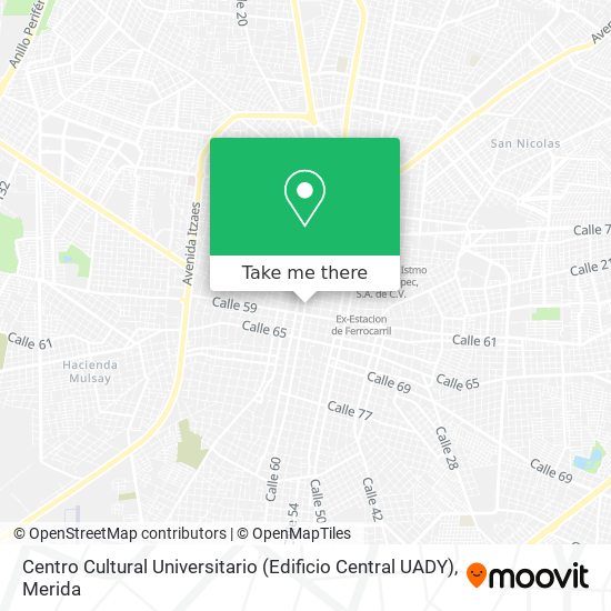 Mapa de Centro Cultural Universitario (Edificio Central UADY)