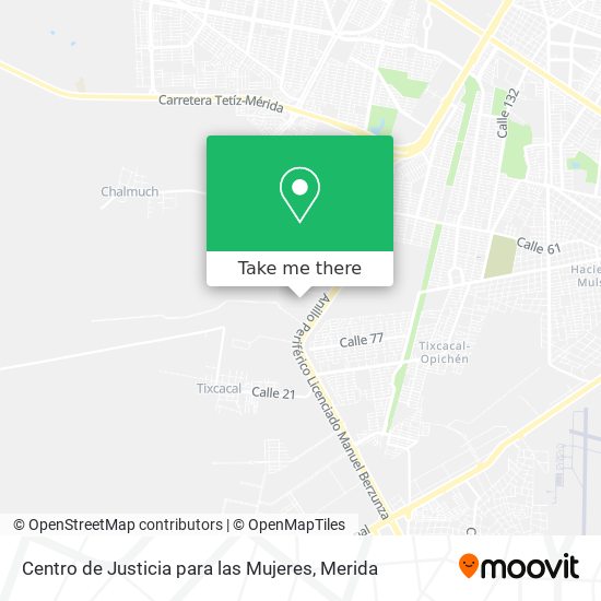 Mapa de Centro de Justicia para las Mujeres