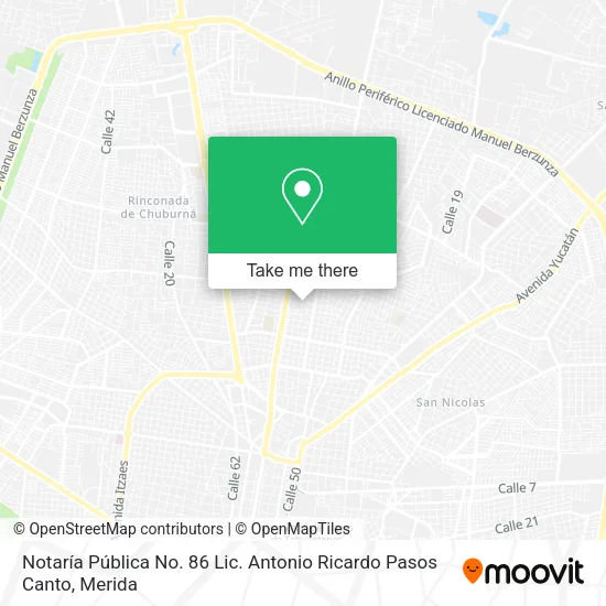 Mapa de Notaría Pública No. 86 Lic. Antonio Ricardo Pasos Canto