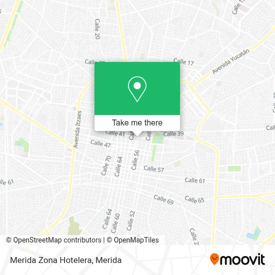 Merida Zona Hotelera map