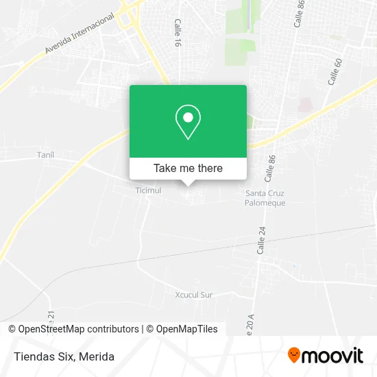 Tiendas Six map