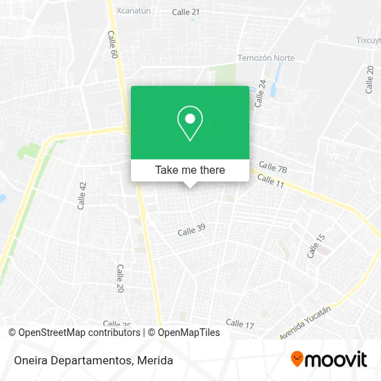 Oneira Departamentos map