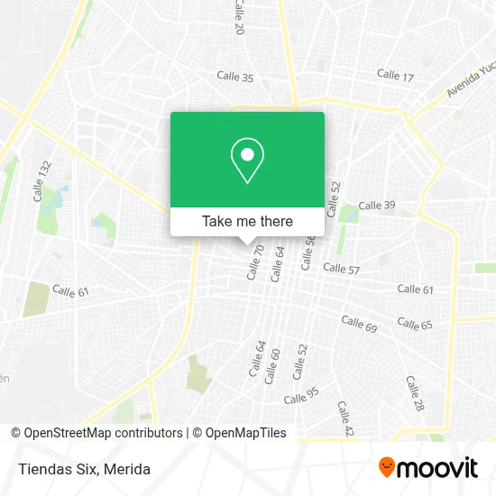 Tiendas Six map