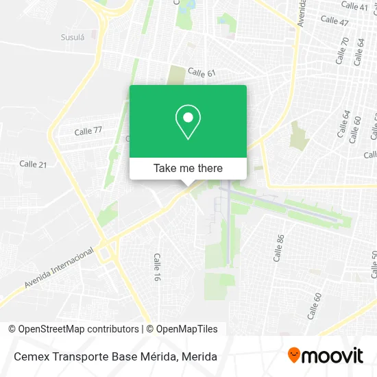 Cemex Transporte Base Mérida map