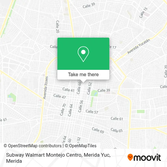 Subway Walmart Montejo Centro, Merida Yuc map