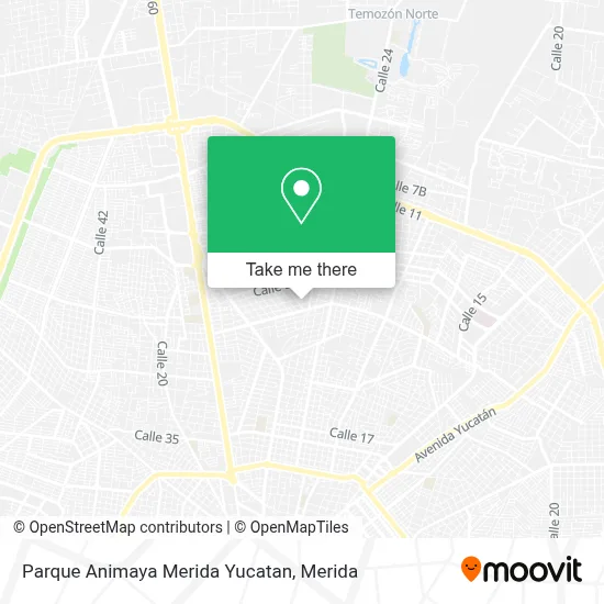 Parque Animaya Merida Yucatan map