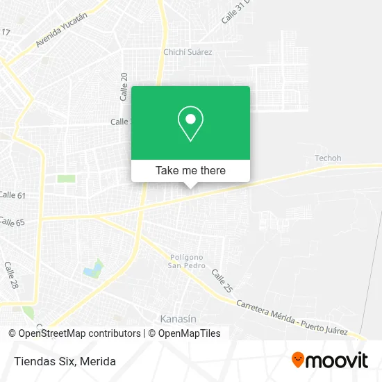 Tiendas Six map