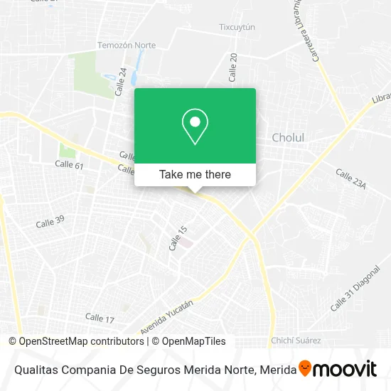 Qualitas Compania De Seguros Merida Norte map