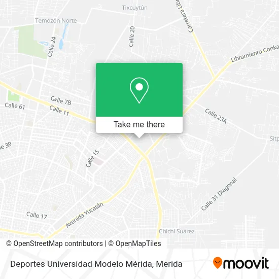Deportes Universidad Modelo Mérida map