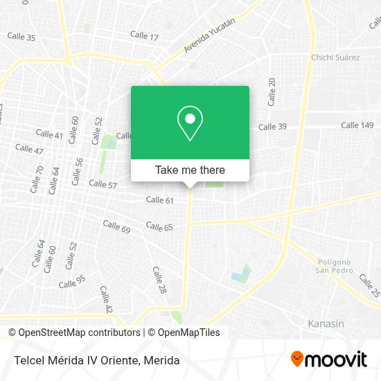 Telcel Mérida IV Oriente map