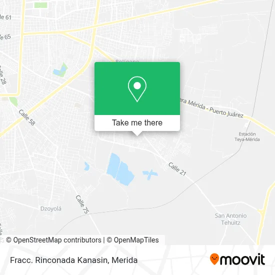 Fracc. Rinconada Kanasin map