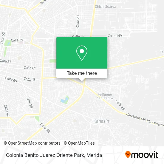 Colonia Benito Juarez Oriente Park map