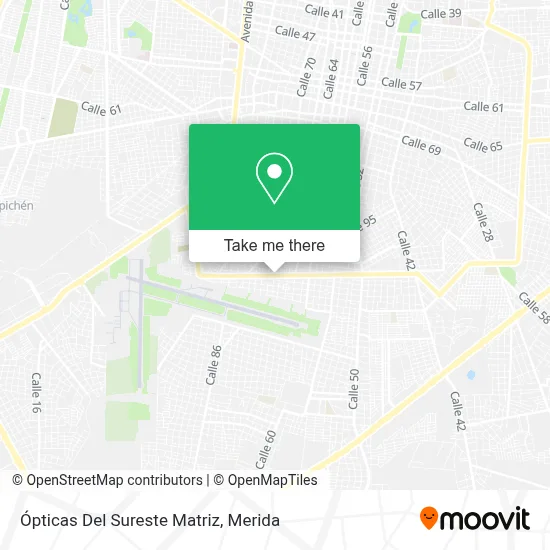Ópticas Del Sureste Matriz map