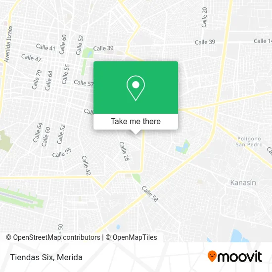 Tiendas Six map