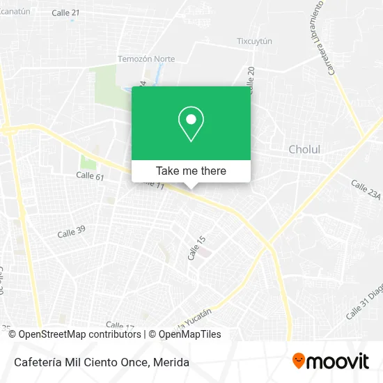 Cafetería Mil Ciento Once map