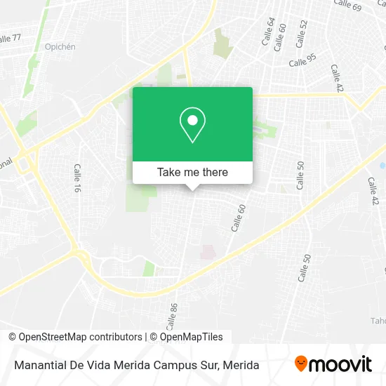 Manantial De Vida Merida Campus Sur map