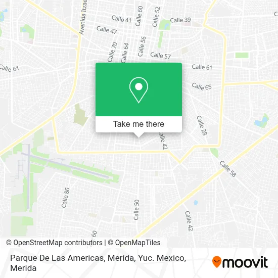 Parque De Las Americas, Merida, Yuc. Mexico map
