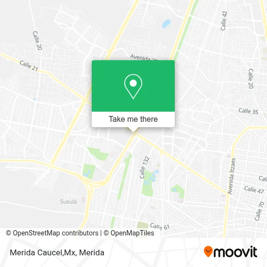 Merida Caucel,Mx map