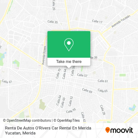Renta De Autos O'Rivers Car Rental En Merida Yucatan map