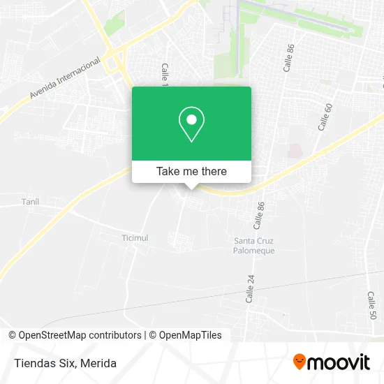 Tiendas Six map