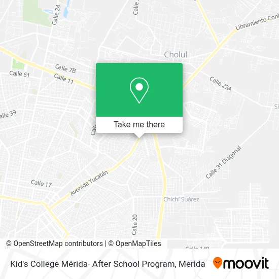 Kid's College Mérida- After School Program map