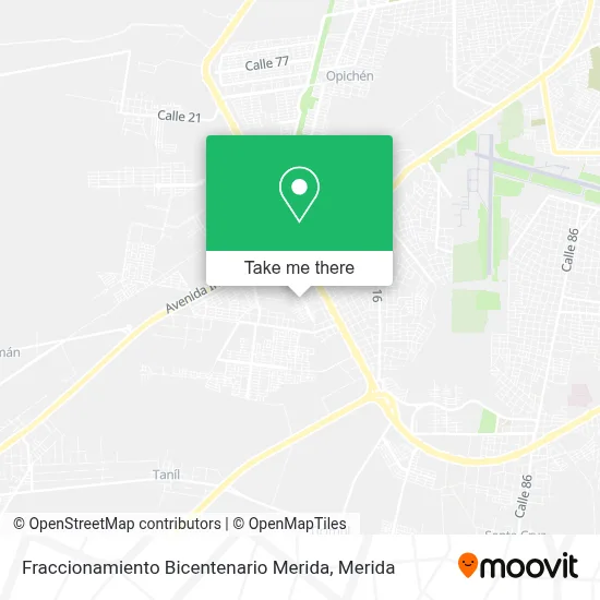 Fraccionamiento Bicentenario Merida map