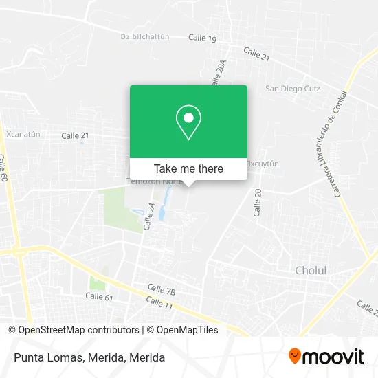 Punta Lomas, Merida map