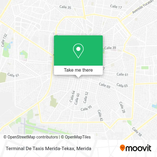 Terminal De Taxis Merida-Tekax map