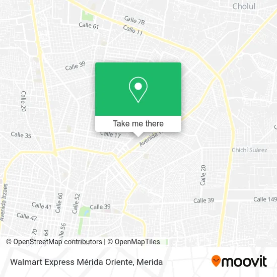 Walmart Express Mérida Oriente map