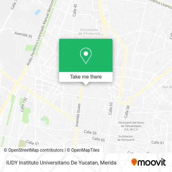 Mapa de IUDY Instituto Universitario De Yucatan