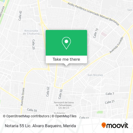 Notaria 55 Lic. Alvaro Baqueiro map