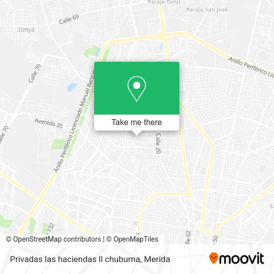 Mapa de Privadas las haciendas ll chuburna