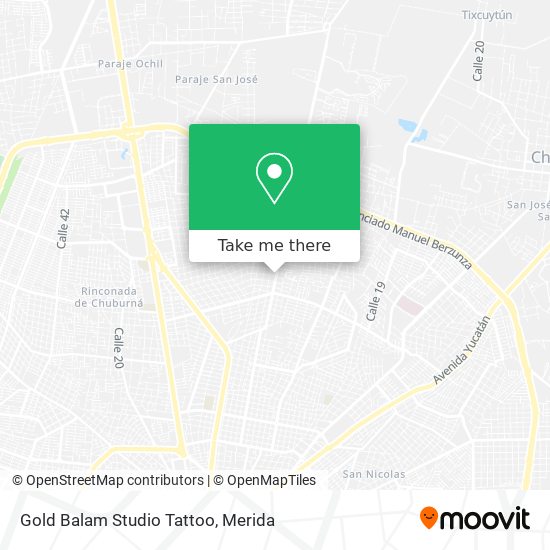 Mapa de Gold Balam Studio Tattoo