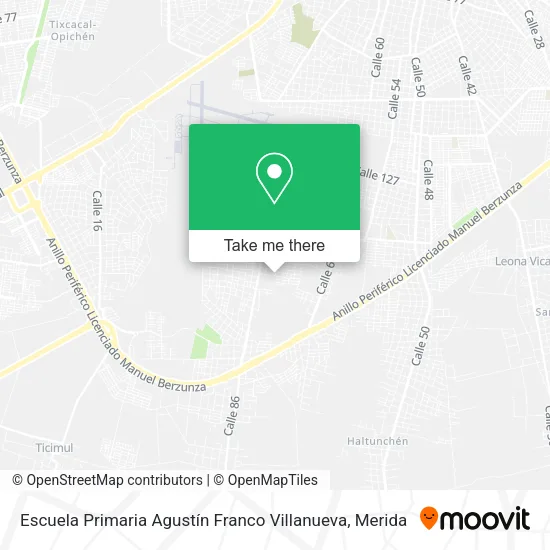Mapa de Escuela Primaria Agustín Franco Villanueva
