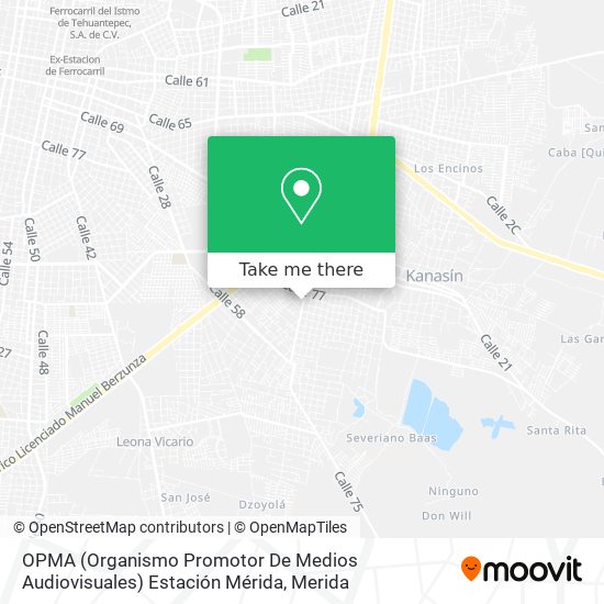 Mapa de OPMA (Organismo Promotor De Medios Audiovisuales) Estación Mérida