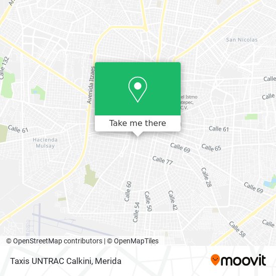 Taxis UNTRAC Calkini map